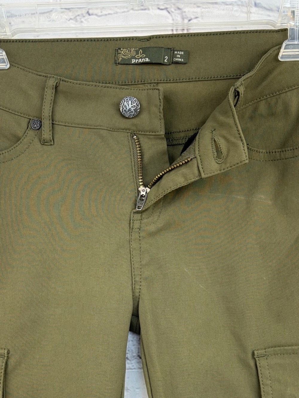 prAna Meme Pant Skinny Cargo Hiking Pants Green Sz 2 - Picture 6 of 15